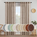 MIULEE Taupe Linen Curtains 84 Inch Length 2 Panels by MIULEE