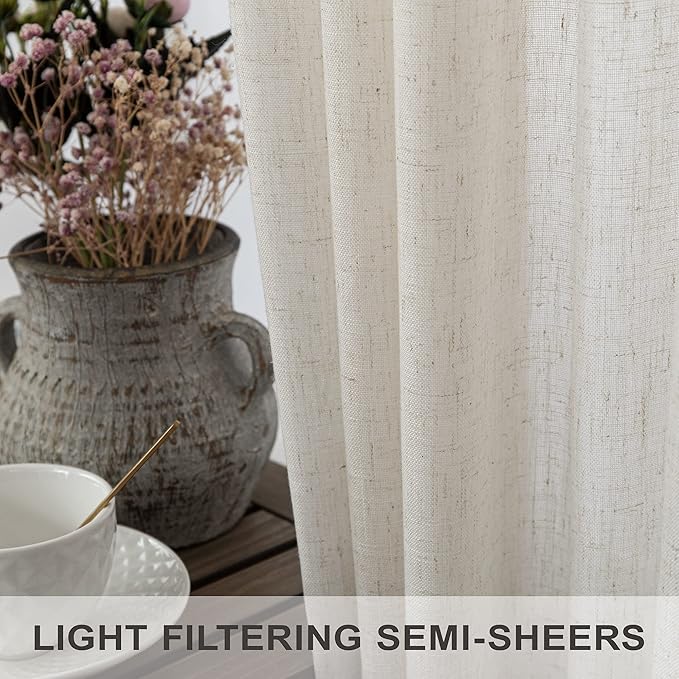 Pitalk Linen Curtains 102 Inches Long - Image 4