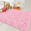Tie-Dye Pink Upgraded Anti-Slip Fluffy Shag Rug by JiaoBaba