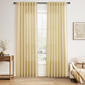 Nanspring Cream Yellow Linen Curtains 84 Inch Length by Nanspring