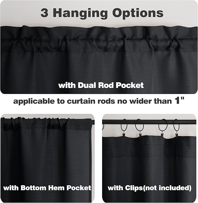 Chyhomenyc Black Short Curtain Valance - Image 5