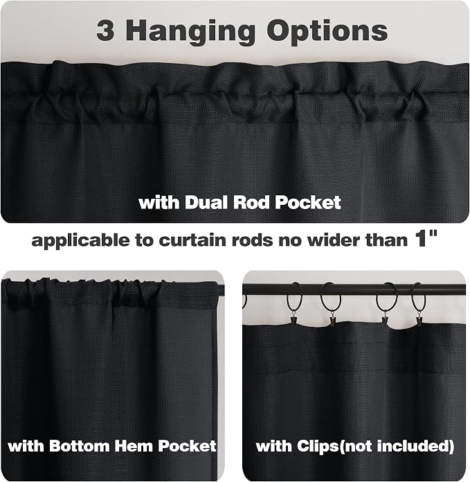 Chyhomenyc Black Short Curtain Valance - Image 5
