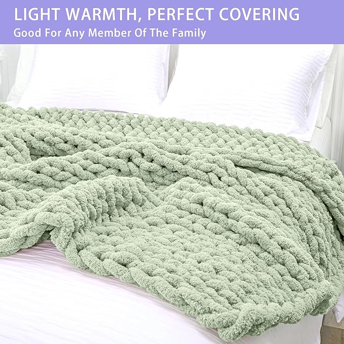 Bigacogo Chunky Knit Throw Blanket - Image 3