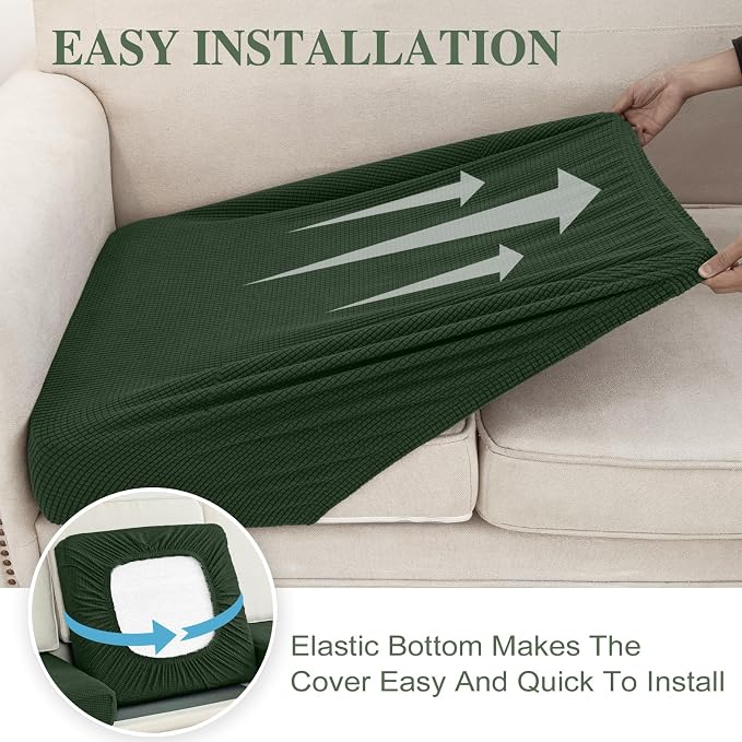 Couch Cushion Covers for Sectional Sofa L Shape Washable Separate Seat Chaise - Image 5
