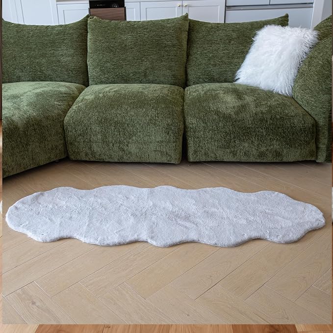 ThreadGlobe Fluffy Faux Rabbit Fur Rug Runner 2'x6', Ultra Soft & Non-Slip Rugs - Image 8