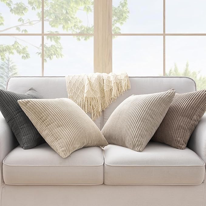 Topfinel 4 Packs Natural Decorative Throw Pillows Covers 16x16 Inch - Image 4