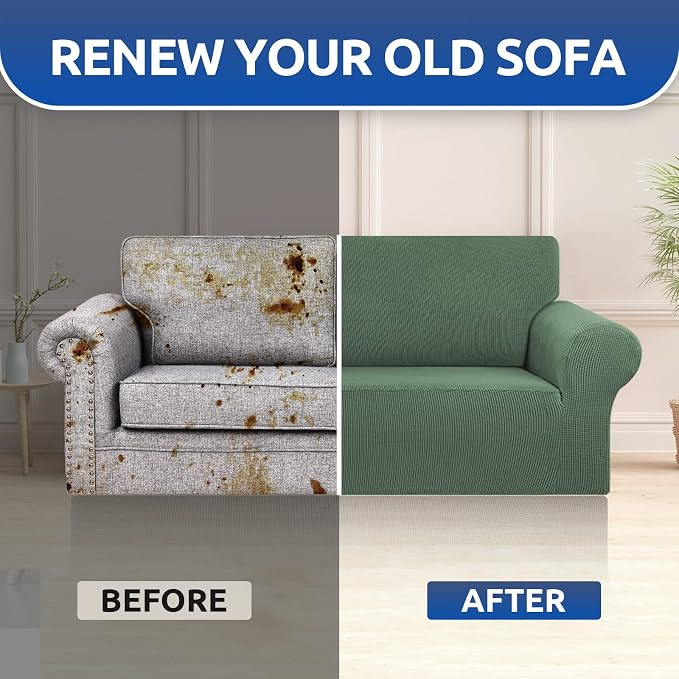 KEKUOU Stretch Loveseat Sofa Cover Slipcover, Couch Covers - Image 7