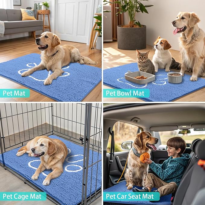 Smiry Dog Door Mat for Muddy Paws, Absorbent Dirt Trapper Non Slip Quick Dry - Image 8