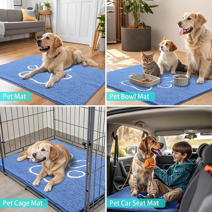 Smiry Dog Door Mat for Muddy Paws, Absorbent Dirt Trapper Non Slip Quick Dry - Image 8