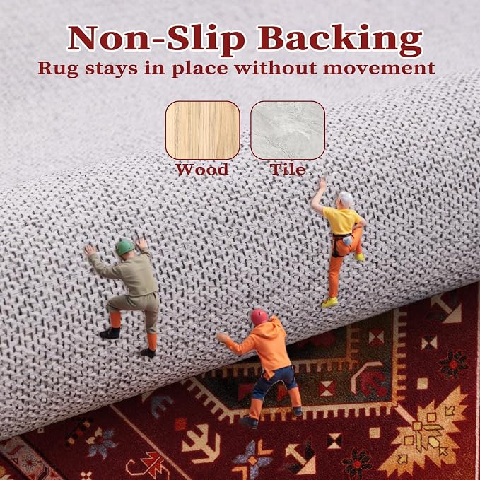 SERISSA 8x10 Washable Non Slip Boho Area Rug - Image 5