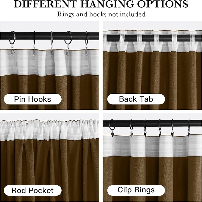RYB HOME Luxurious Bronze Velvet Curtain Panels - Image 2