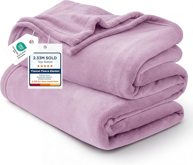 Bedsure GentleSoft Fleece Blankets King Size Lilac Lavender by BEDSURE
