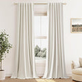 Guken Cream 100% Blackout Cream Linen Curtains 52 Inch Wide by 128 Inch 2 by Guken