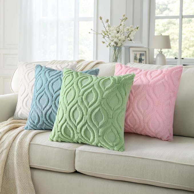 decorUhome Summer Throw Pillow Covers 12x20 Inch Set of 2, Soft Plush Faux Wool - Image 5