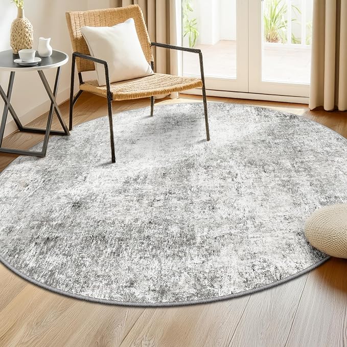 Washable Area Rugs 6ft Non-Slip Modern Abstract Soft - Image 2
