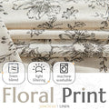 jinchan Lined Linen Blend Curtain Floral Curtains - Image 2