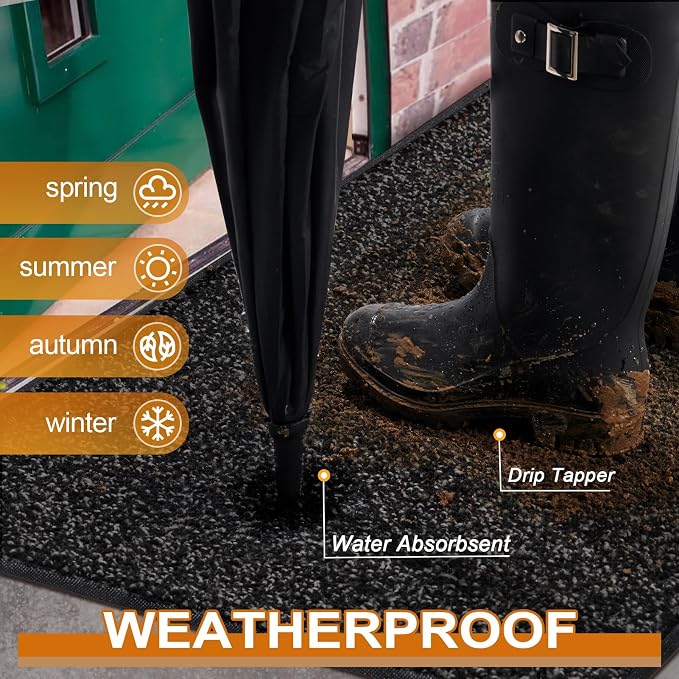 Mibao Front Door Mat, Dirt Trapper Welcome Mat - Image 3
