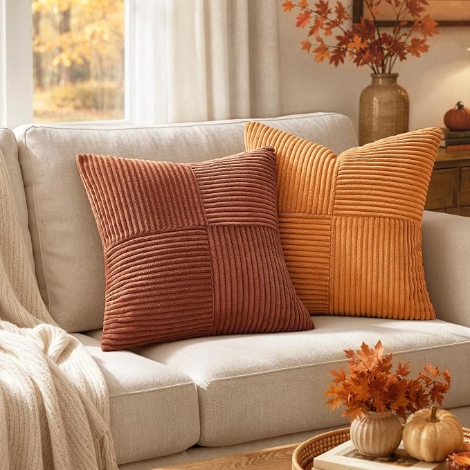 MIULEE Fall Rust Decorative Lumbar Throw Pillow Covers 12x24 Inch 2 Pack | Boho - Image 3