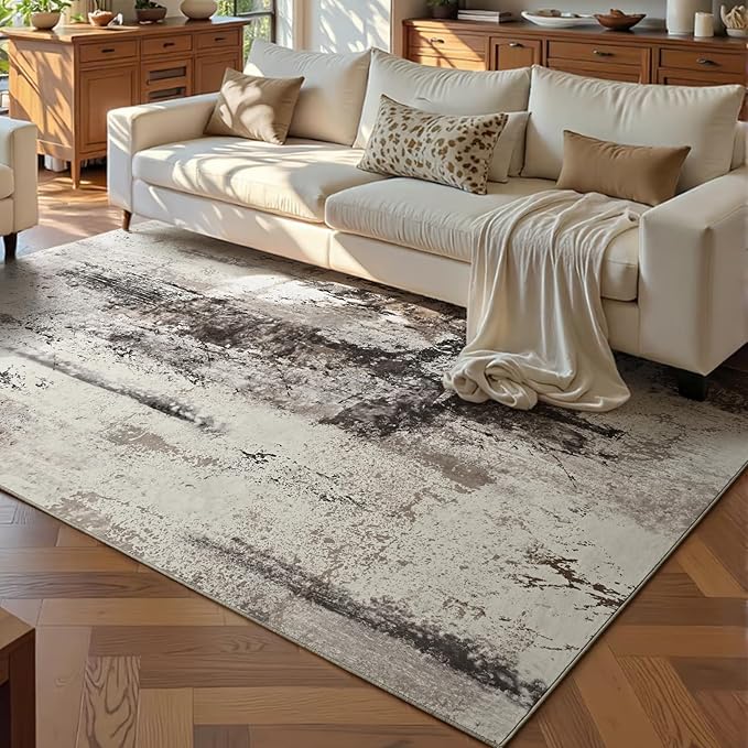 Ompaa Living Room Rug 5x8 Coffee Area Rug Machine Washable Boho Rug Non Slip - Image 2
