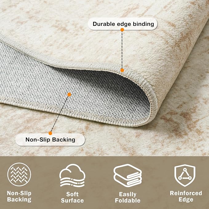 9x12 Area Rugs for Living Room Washable Rug: Anti-Skid Abstract Modern Living - Image 4