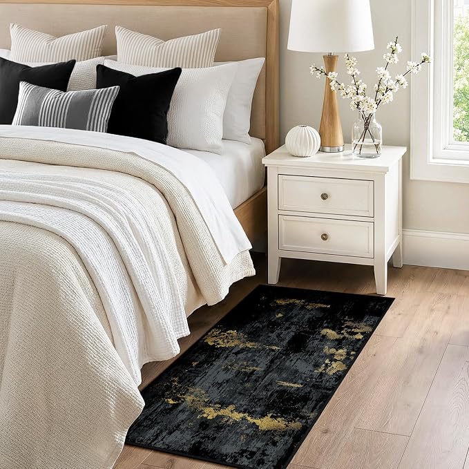 Washable Area Rugs 2'x5' Non-Slip Modern Abstract Soft - Image 3
