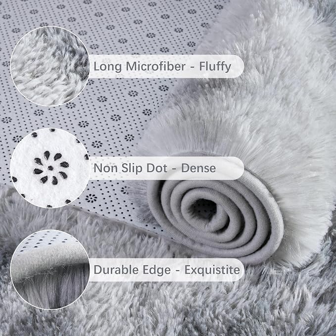 Chicrug Soft Runner Rugs for Bedroom Living Room Plush Fluffy Rug 2x4 Feet - Image 6