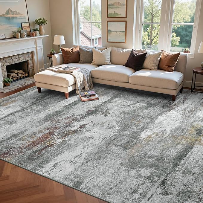 5x7 Ft Abstract Area Rugs for Living Room, Soft Non-Slip Modern Washable Rugs - Image 3