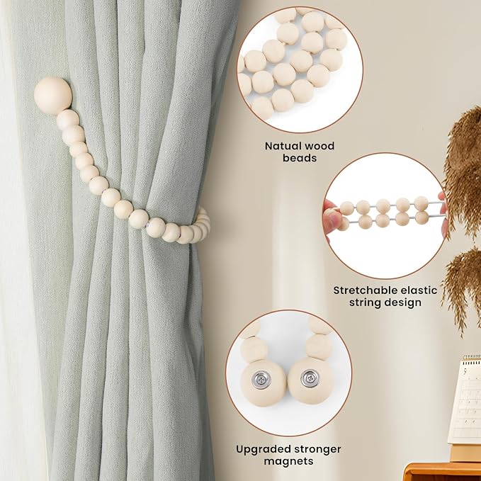 KLOGTSIND Magnetic Curtain Tiebacks, Curtain Tie Backs - Image 5