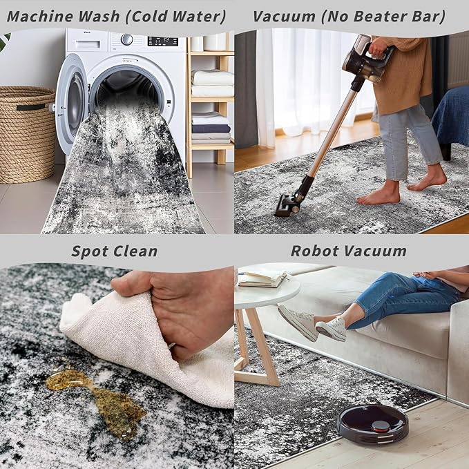 3x5 Washable Entryway Rug – Non-Slip Rubber Backed Small Area Rug - Image 9