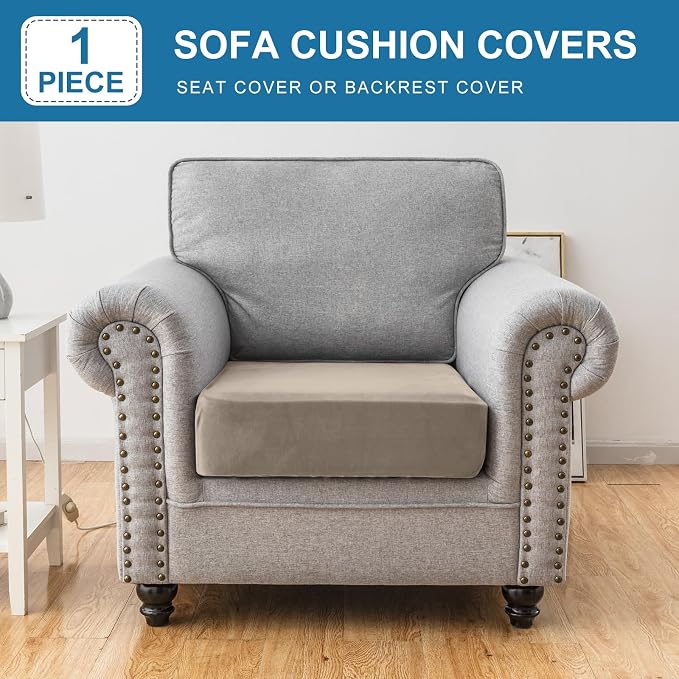 Couch Cover Stretch Velvet Sofa Cushion Cover 1-Piece - Image 3