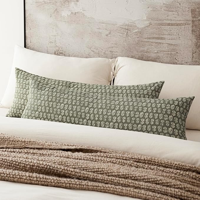 Foindtower Set of 2 Decorative Long Body Lumbar Throw Pillow Covers Neutral - Image 5