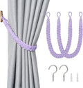 NICEEC 2 Pack Natural Cotton Rope Curtain Tiebacks Elegant Boho Style by NICEEC