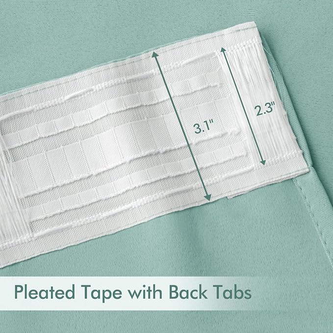 MIULEE Aqua Back Tab Blackout Curtains 102 Inch Long 2 Panels Set - Image 4