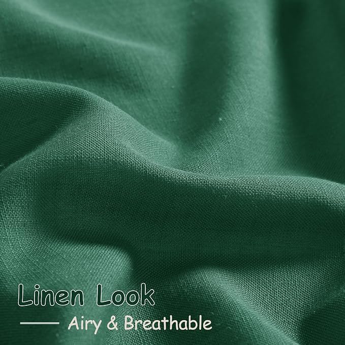 Dark Green Linen Curtains 108 Inches Long - Image 5