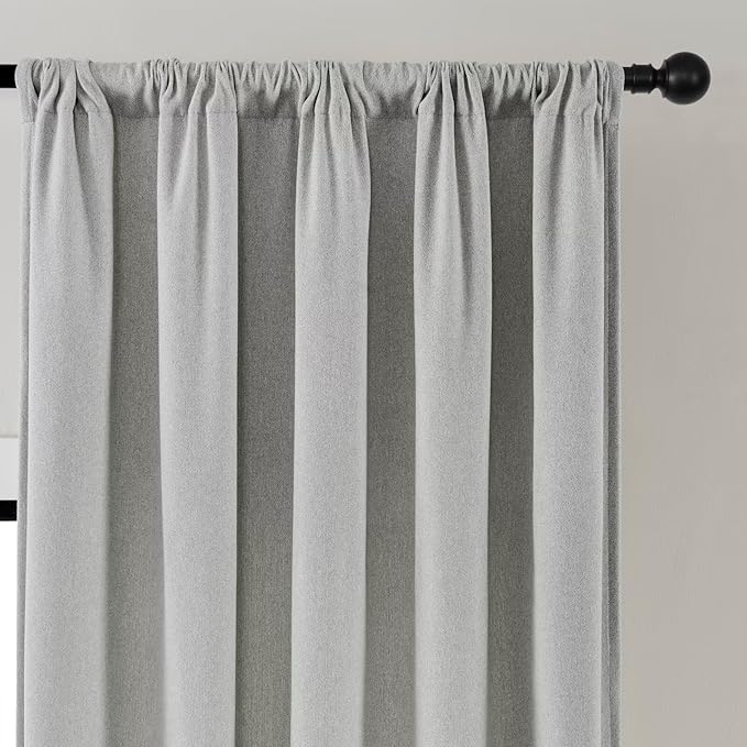 Joydeco Faux Linen Curtains 96 Inches Long 2 Panels Set - Image 4