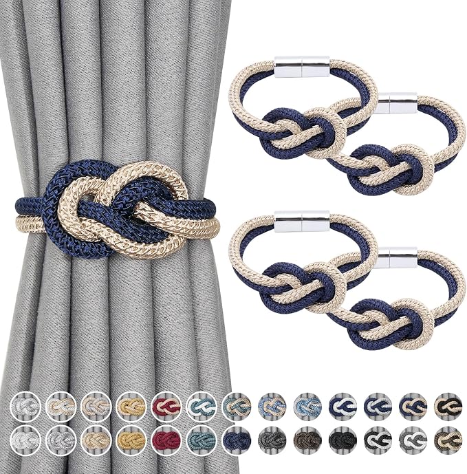 NICEEC 4 Pack Mini Magnetic Curtain Tiebacks Nordic Simple Style Drape Tie by NICEEC