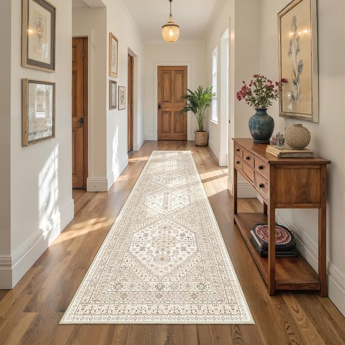 Carpet Runners for Hallway 12ft, Non-Slip Long Bathroom Rugs Runner for Kitchen by Restydon