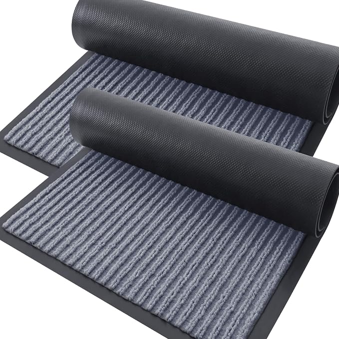 OLANLY 2-Pack Front Door Mats 71x47, Waterproof Heavy-Duty Doormats | Ash Grey by OLANLY