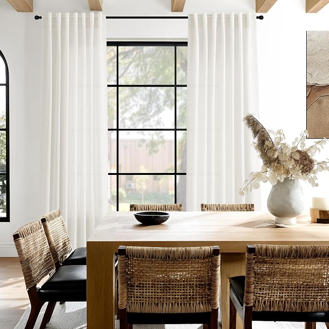 Nanspring Neutral Linen Curtains 80 Inch Length - Image 7