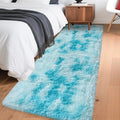 Tie-Dyed Sky Blue 2x6 Machine Washable Runner Rugs by JiaoBaba