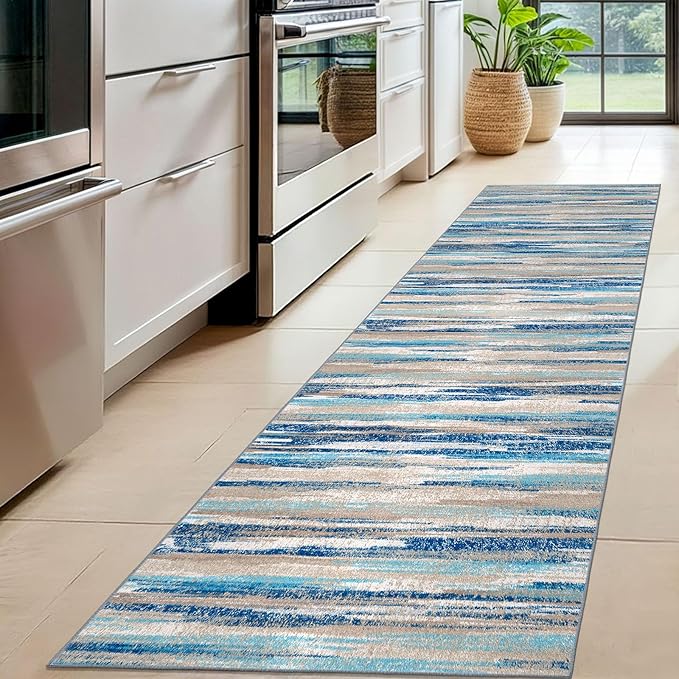 Lansny Modern Abstract Hallway Runner Rug - Image 2