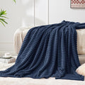 BEDELITE Fleece Throw Blanket for Couch – 3D Ribbed Jacquard Soft and Warm by BEDELITE