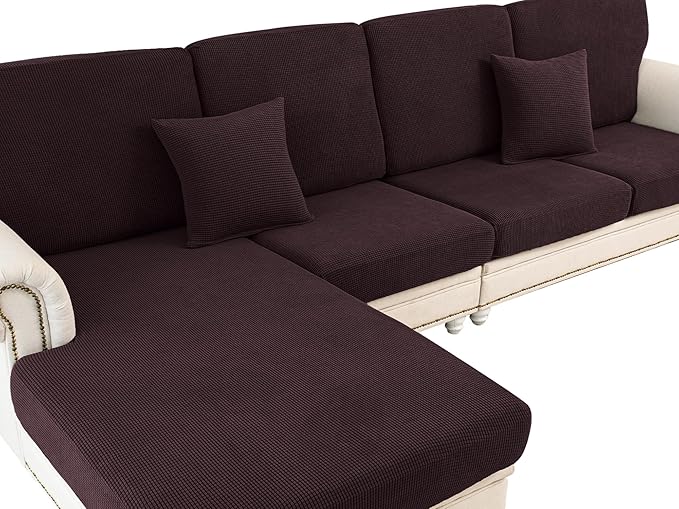 Couch Cushion Cover Chaise Lounge Cover Washable Separate Seat Chaise Couch by LA+MEACK