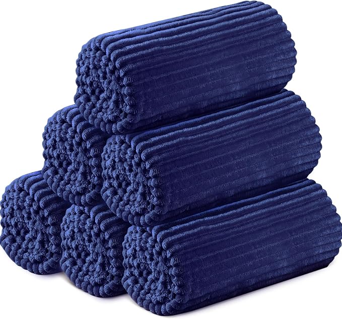 Buryeah 6 Pcs Flannel Throw Blanket Bulk 50 x 60 in Sleepover Blanket Outdoor by Buryeah
