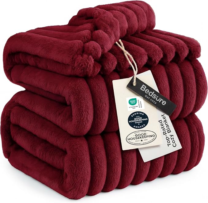 Bedsure GentleSoft Red California King Size Blanket by BEDSURE