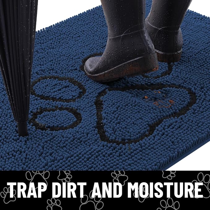 Smiry Dog Door Mat for Muddy Paws, Absorbent Dirt Trapper Non Slip Quick Dry - Image 2