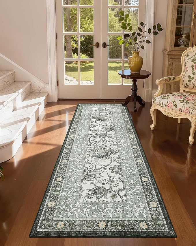 GarveeHome Sage Green 2.5 x 8 Washable Kitchen Runner Rugs Non Slip Provence - Image 6