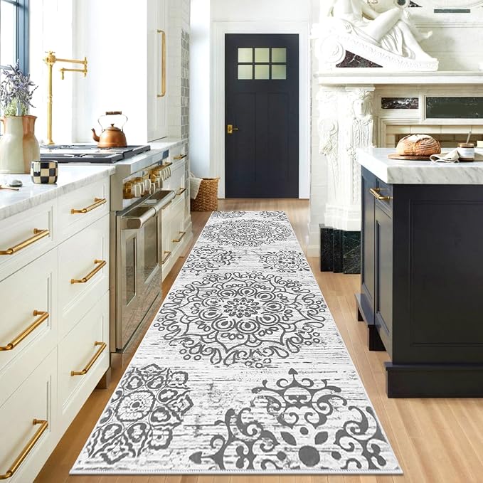HEBE Hallway Runner Rug 3'x10' Washable Vintage Distressed Area Rugs Non Slip - Image 9
