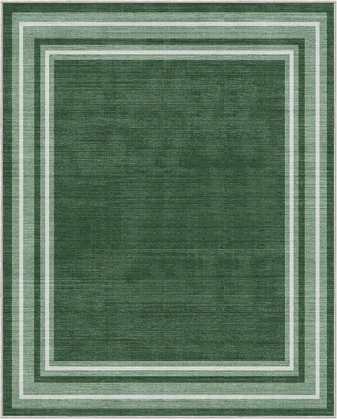 OPPODREAM Border Soft Area Rugs 8x10, Washable Green Rug - Image 9