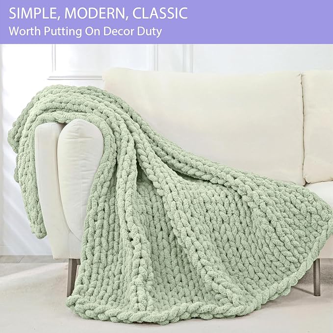 Bigacogo Chunky Knit Throw Blanket - Image 4